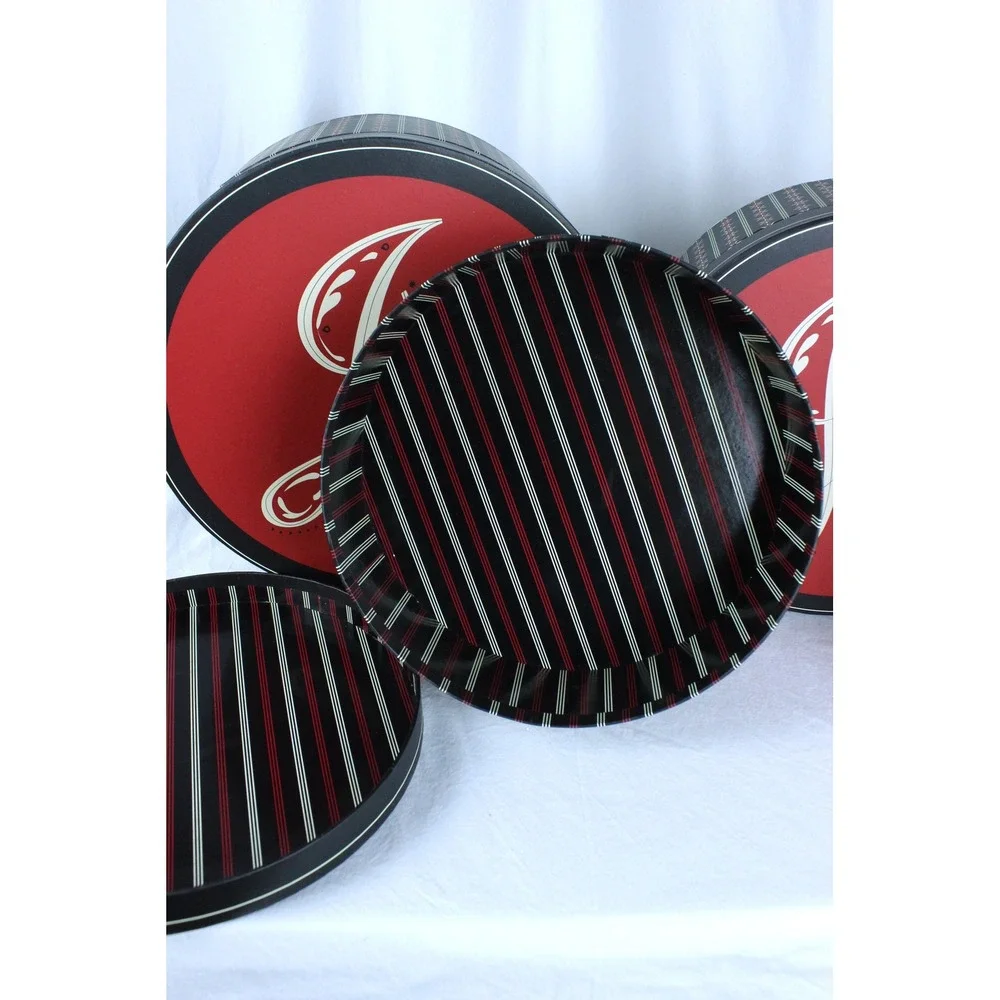 Christmas Nesting Gift Boxes Set Black Red Joy Brother Sister Design Studio 2009
